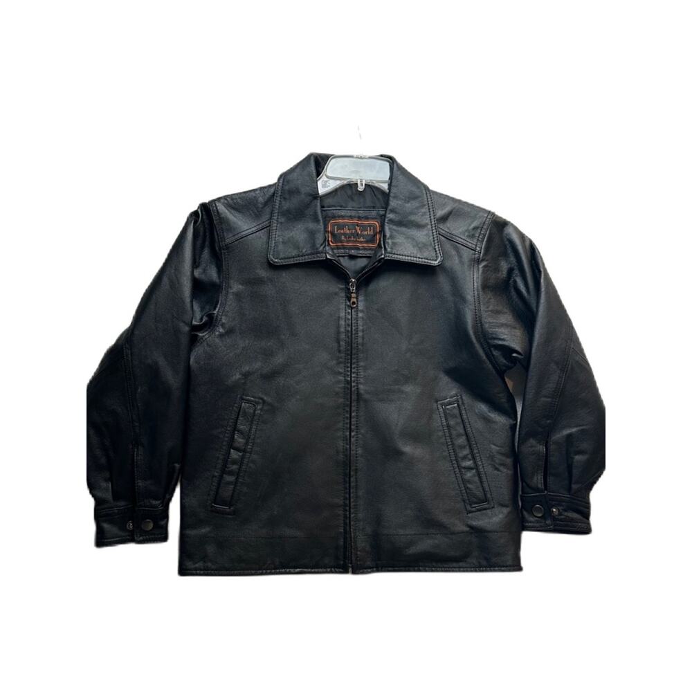 Leather World Black Leather Moto Jacket